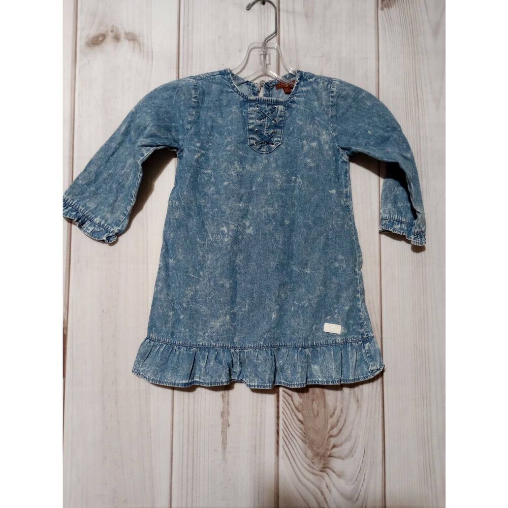 7 For All ManKind Dress Toddler 4 Chambray Acid Wash